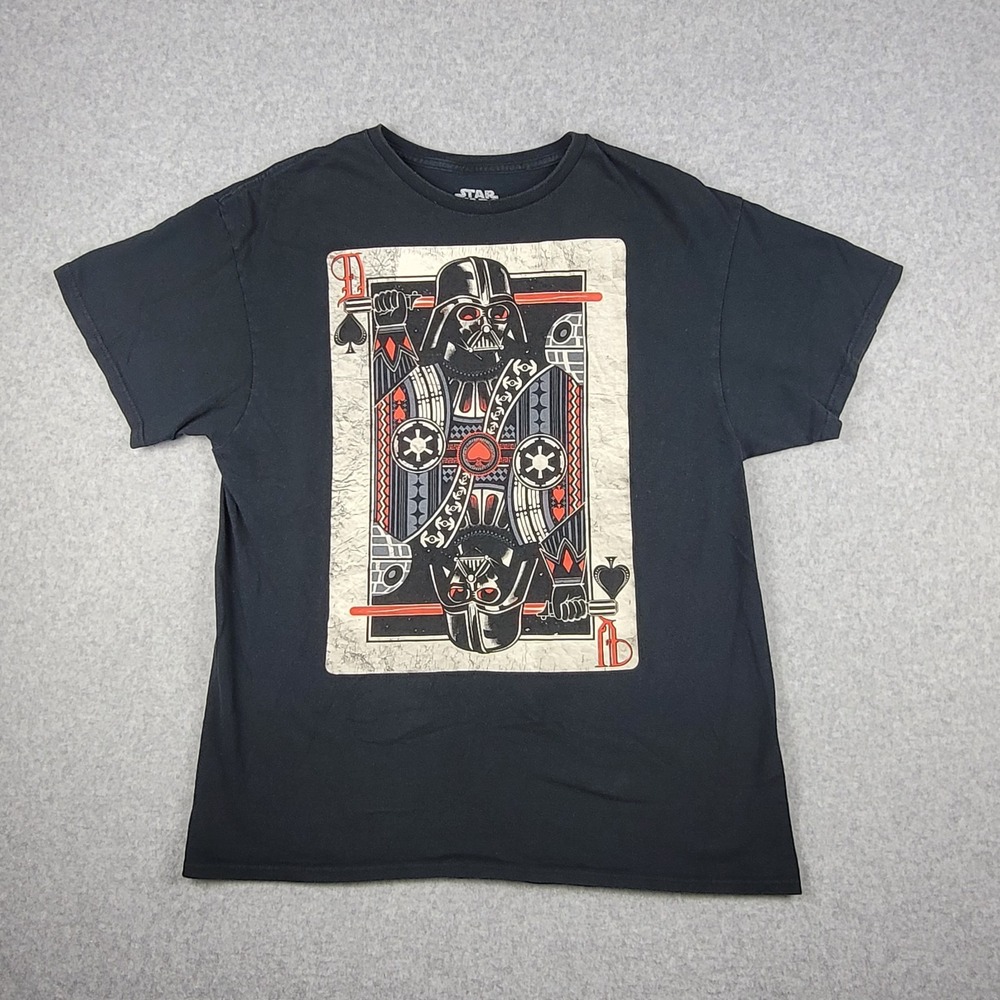 Fifth Sun Star Wars Darth Vader Playing‎ Card Graphic Print Black T-Shirt Large